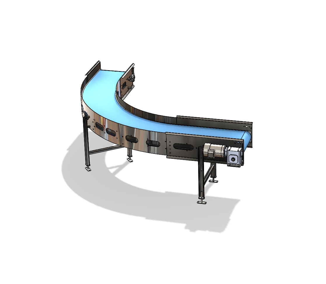 Stone custom radius conveyor food processing packaging